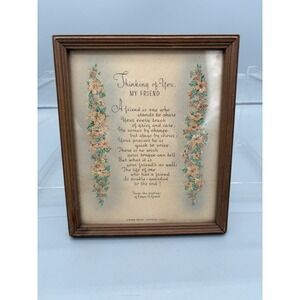 Vintage 1900s Buzza Motto Print Poem by Edgar Guest‎ Art Decoration Wooden Frame